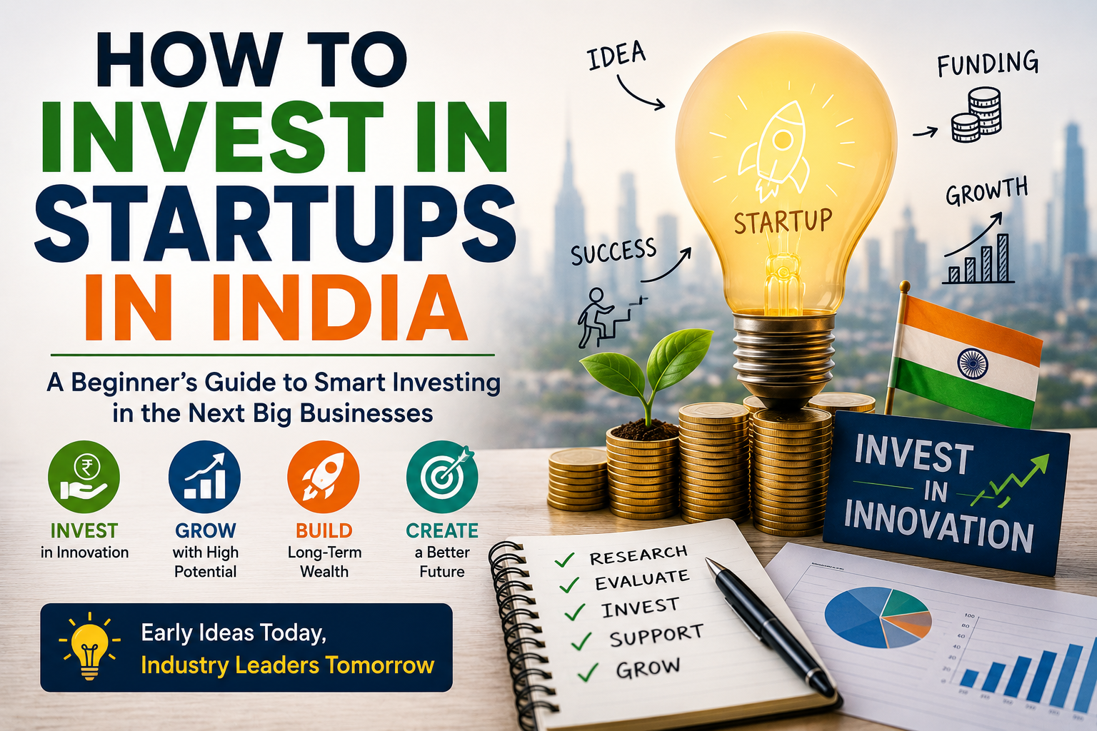 Business professionals discussing startup investment opportunities in India.